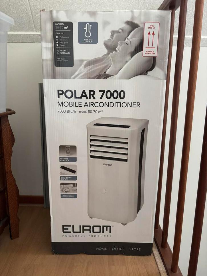 Mobiele airco. Eurom Polar 7000, Witgoed en Apparatuur, Airco's, Zo goed als nieuw, Mobiele airco, 60 tot 100 m³, Afstandsbediening