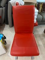 Set van 4 Moderne Rode Eetkamerstoelen – Kunstleder & Chroom, Ophalen, Zo goed als nieuw, Rood, Vijf, Zes of meer stoelen