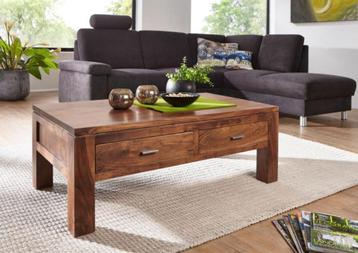 🔴 Robuuste, elegante salontafel massief acaciahout beschikbaar voor biedingen