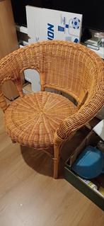 Rieten stoel met ronde zitting, Ophalen, Gebruikt, Bruin, Riet of Rotan