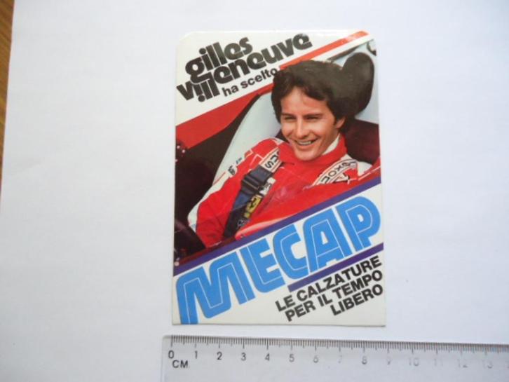 sticker oud F1 Formule 1 FERRARI Villeneuve Mecap formula 1, Verzamelen, Stickers, Zo goed als nieuw, Bedrijf of Vereniging, Verzenden