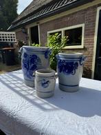 Set van 4 Keulse potten en een waterkan, Huis en Inrichting, Ophalen, Blauw, Aardewerk of Porselein, Minder dan 50 cm