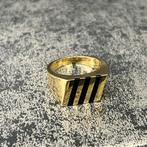 14k gouden ring onyx model heren, Ophalen of Verzenden, Nieuw, Goud
