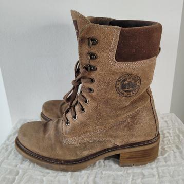 Panama Jack laarzen 38 distressed leer suede beige bruin beschikbaar voor biedingen