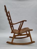 Vintage schommelstoel Gelderland de Ster fauteuil hout riet, Huis en Inrichting, Stoelen, Ophalen, Gebruikt, ., .