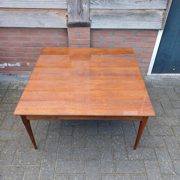 Mooie vintage salontafel met glasplaat, Huis en Inrichting, Tafels | Salontafels, Gebruikt, Minder dan 50 cm, 50 tot 100 cm, Rechthoekig