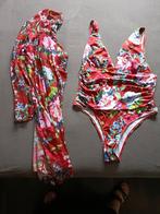 Fleurig badpak met kimono 42, Kleding | Dames, Badmode en Zwemkleding, Ophalen of Verzenden, Zo goed als nieuw, Badpak
