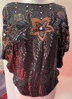 Vlinder-bloes met pailletten, Ophalen of Verzenden, Nieuw, Maat 38/40 (M), Zwart