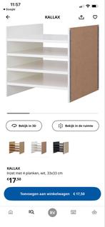 4x IKEA Kallax Inzet met 4 Planken - Wit, Met plank(en), Gebruikt, Ophalen of Verzenden, Minder dan 100 cm