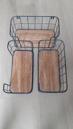 3 industriële mandjes, Ophalen of Verzenden, Rechthoekig, Riet