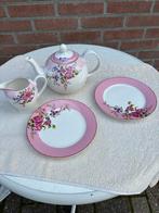 Fleurique SEQ Servies - Theepot, Bordjes, Melkkan, Keramiek, Ophalen of Verzenden, Zo goed als nieuw, Bord(en)