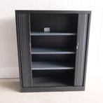 Roldeurkast Zwart, 120x45x145cm (bxdxh), 3 legbord, RD123, Gebruikt, 100 tot 150 cm, -, 100 tot 150 cm