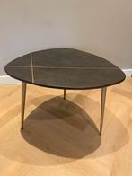 Salontafel van zwart marmer met goud, Huis en Inrichting, Tafels | Salontafels, Ophalen, 50 tot 100 cm, Rond, Minder dan 50 cm