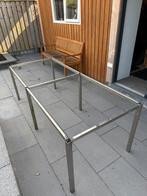 Rvs frame voor keuken of buiten tafel 220x90cm met 4x4 poten, Ophalen, Gebruikt, Rechthoekig, Rvs