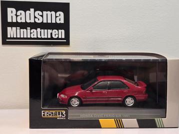 Honda Civic EJ sedan 1991-1995 Rood - 1:43 First43 beschikbaar voor biedingen
