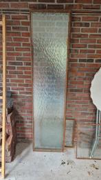 Oude glaspanelen 5x 199x49cm en 4x 54,5x48,5cm, Gevelraam of Ruit, Gebruikt, Minder dan 80 cm, 160 cm of meer
