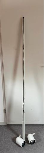 Rails met 2 spotjes, Ophalen, Gebruikt, Metaal, 150 tot 200 cm