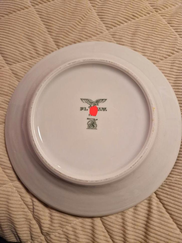 Originele porseleinen Luftwaffe eetbord, Verzamelen, Militaria | Tweede Wereldoorlog, Luchtmacht, Duitsland, Ophalen of Verzenden