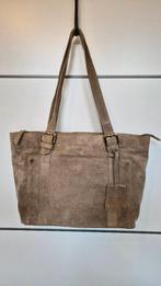 BURKELY Suede Leren Shopper / Schoudertas - Taupe (Beige), Verzenden, Zo goed als nieuw, Beige, Leer