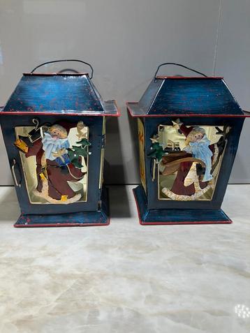Vintage Metalen / Blikken Kerst Lantaarns beschikbaar voor biedingen