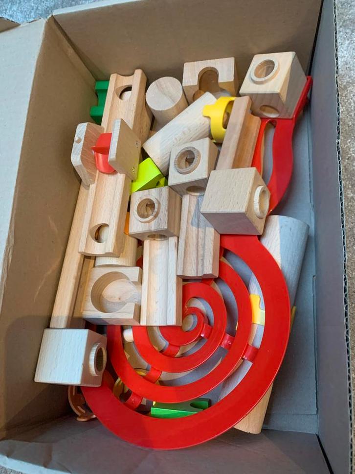 Houten Knikkerspel, Kinderen en Baby's, Speelgoed | Bouwstenen, Gebruikt, Overige merken, Ophalen of Verzenden