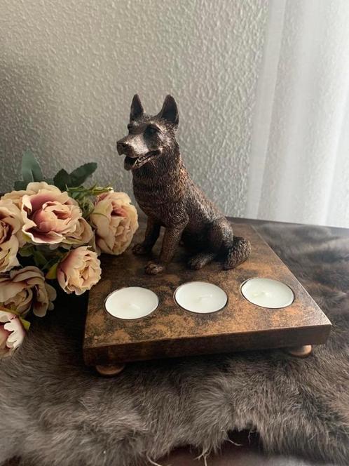 Herdershond handgemaakt op herdenking plateau, Dieren en Toebehoren, Honden-accessoires, Nieuw, Ophalen of Verzenden