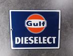 Emaille bord GULF DIESELECT., Ophalen of Verzenden, Gebruikt, Reclamebord