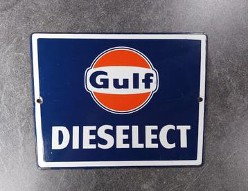 Emaille bord GULF DIESELECT. beschikbaar voor biedingen