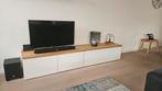 Tv-meubel op basis van Ikea Bestã met eikenblad, Ophalen, Eikenhout, Zo goed als nieuw, 200 cm of meer