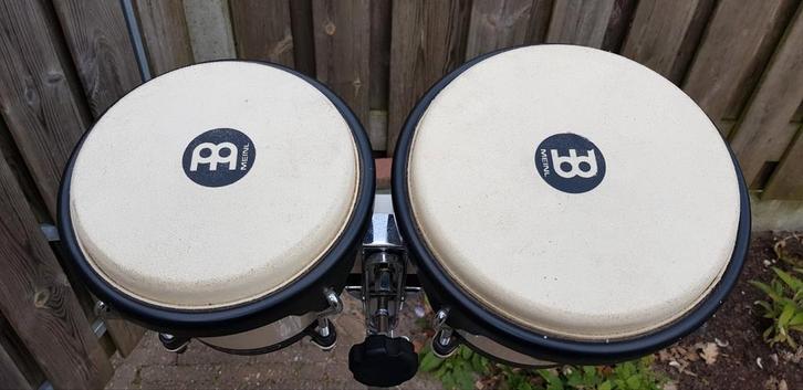Meinl bongo's pearl white incl. standaard, Muziek en Instrumenten, Percussie, Zo goed als nieuw, Overige soorten, Ophalen