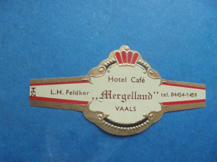 Sigarenband Hotel MERGELLAND in VAALS L. Feldker, Verzamelen, Rookartikelen, Aanstekers en Luciferdoosjes, Zo goed als nieuw, Sigarenbandjes