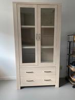 Vitrinekast eiken whitewash, Huis en Inrichting, Ophalen, Gebruikt, Eikenhout, 50 tot 100 cm
