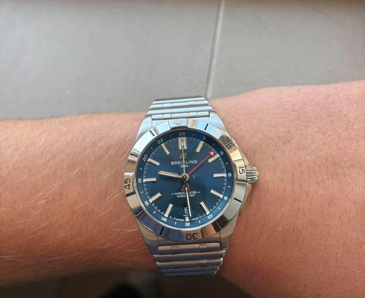 Breitling Chronomat Automatic GMT 40mm, Sieraden, Tassen en Uiterlijk, Horloges | Heren, Zo goed als nieuw, Breitling, Staal, Ophalen