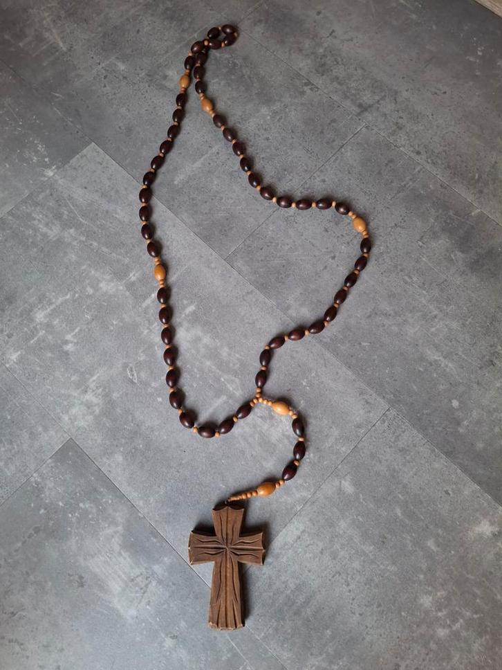 Grote Houten Rozenkrans, Antiek en Kunst, Antiek | Religie, Ophalen of Verzenden