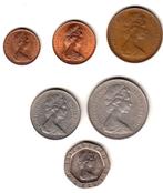 Engeland Elisabeth II - serie 1/2 New Penny - 20 Pence -6 st, Postzegels en Munten, Verzenden
