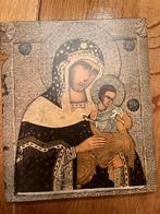 Oude icoon van Maria met kind, Antiek en Kunst, Ophalen of Verzenden