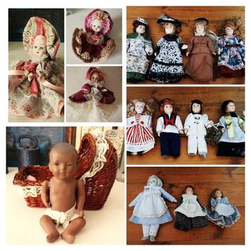 Diverse brocante porselein poppetjes b.v. voor poppenhuis beschikbaar voor biedingen