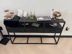 Sidetable visgraat zwart, Ophalen of Verzenden, Zo goed als nieuw, 25 tot 50 cm, Rechthoekig