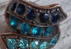 Vintage ring met turquose steentjes, Ophalen, Zo goed als nieuw, Overige kleuren, Dame