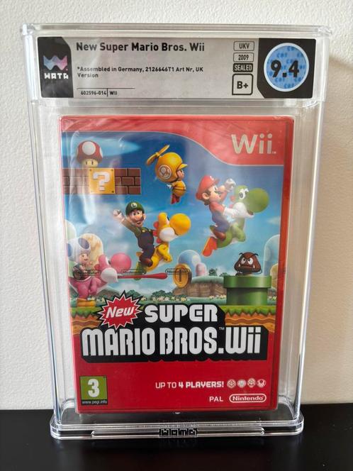 New Super Mario Bros. Wii WATA 9.4 B+ 2009 UKV, Spelcomputers en Games, Games | Nintendo Wii, Nieuw, Platform, 3 spelers of meer