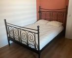 140x200cm bedframe incl. lattenbodem IKEA, Ophalen, Gebruikt, Zwart, Tweepersoons