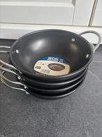 Set 4 Wokpannen 16cm - Nieuw - kleine wokpan Silkware, Ophalen of Verzenden, Nieuw, Aluminium, Wok