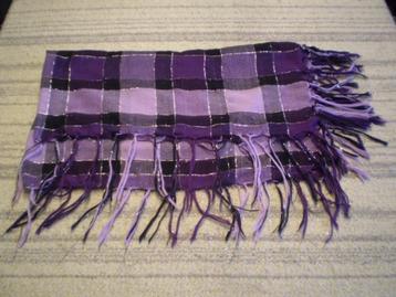 MOOIE, NIEUWE SJAAL/HOOFDDOEK (paars-lila-zwart) beschikbaar voor biedingen