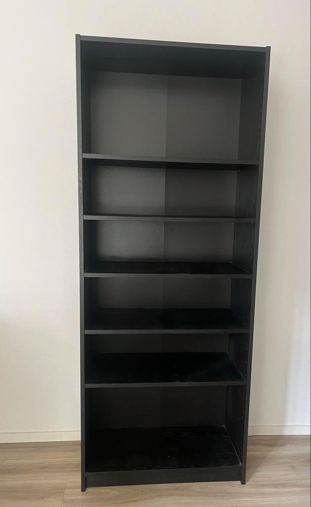 Ikea Billy / Oxford kast zwart - 80x30x202 cm, Huis en Inrichting, Kasten | Boekenkasten, Gebruikt, 50 tot 100 cm, 200 cm of meer