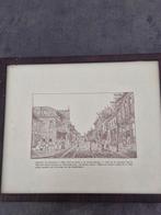 Waalwijk Grotestraat 1908 - Ingelijste Prent, Antiek en Kunst, Kunst | Tekeningen en Foto's, Ophalen of Verzenden