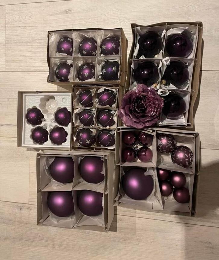 Paarse kerstset, Diversen, Kerst, Zo goed als nieuw, Ophalen of Verzenden