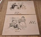 Antieke Valentijnskaarten - kussend stel - zoenend koppel, Verzenden, Voor 1920, Gelopen, Overige thema's