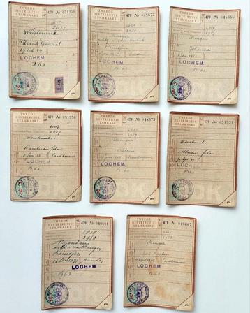 8 x Tweede Distributie Stamkaart Lochem + Bonnen Groot lot! beschikbaar voor biedingen