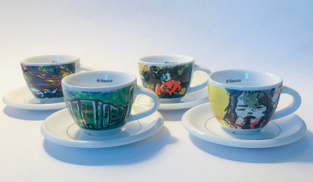 Gall&Zick 4 x espressokop met schoteltje, mokkatas, onderzetter