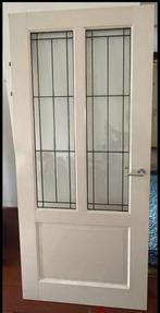 Deur met glas in lood te koop, Doe-het-zelf en Verbouw, Deuren en Horren, Ophalen, Binnendeur, 200 tot 215 cm, Glas